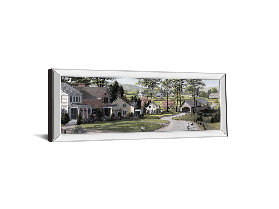 The Covered Bridge By Saunders B. - Mirrored Frame Wall Art - Green