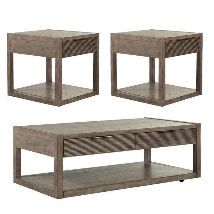 Bartlett Field - 3 Piece Table Set (1 Cocktail 2 End Tables) - Dusty Taupe