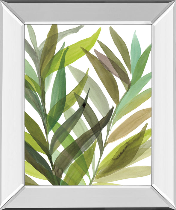 Tropical Greens I By Rebecca Meyers - Mirror Framed Print Wall Art - Green