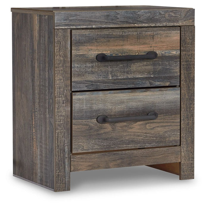 Drystan - Two Drawer Night Stand - Brown / Beige