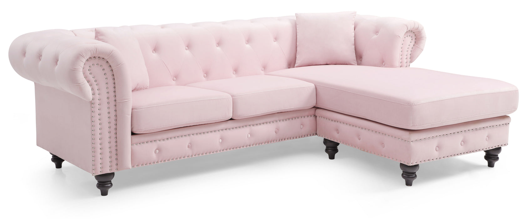 Nola - G0354B-SC Sofa Chaise (3 Boxes) - Pink