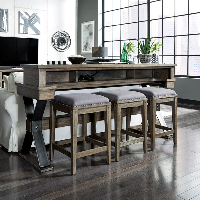Sonoma Road - 4 Piece Dining Room Set - Weathered Beaten Bark