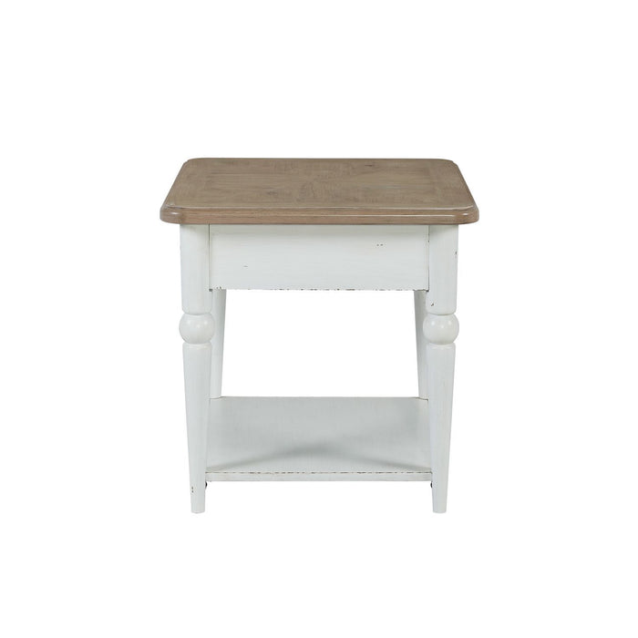 Turnberry Park - Rectangular End Table - Washed White
