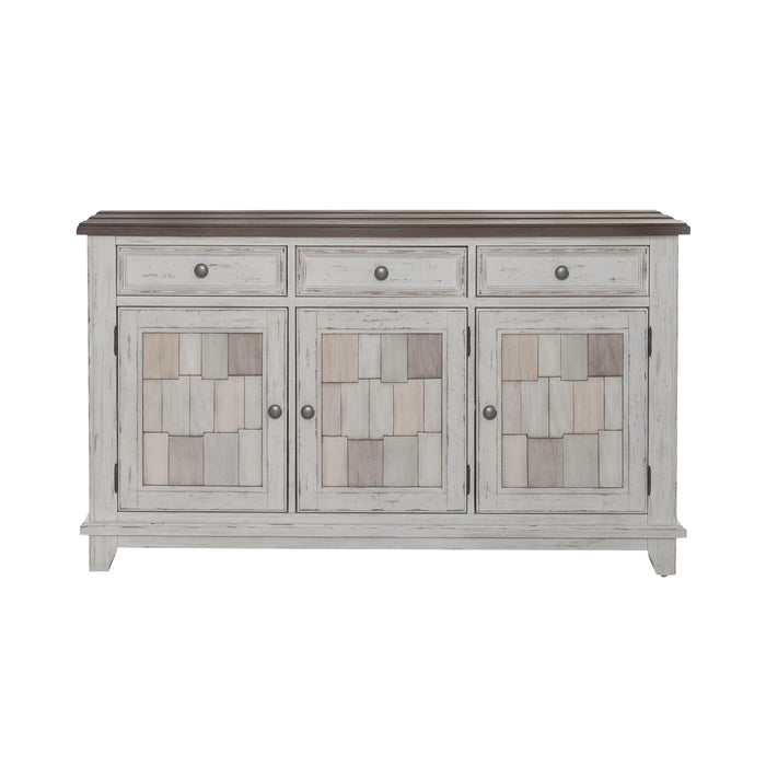 River Place - Accent Server - Riverstone White & Tobacco