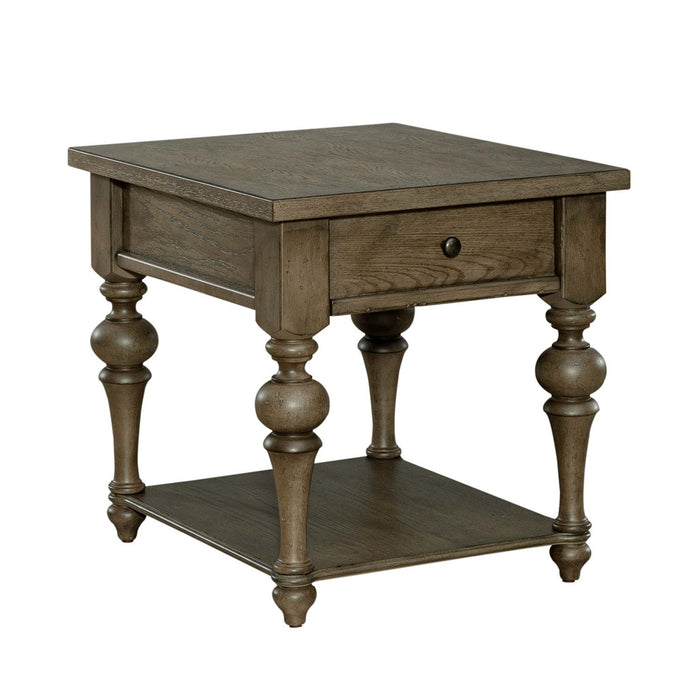 Americana Farmhouse - Drawer End Table - Dusty Taupe