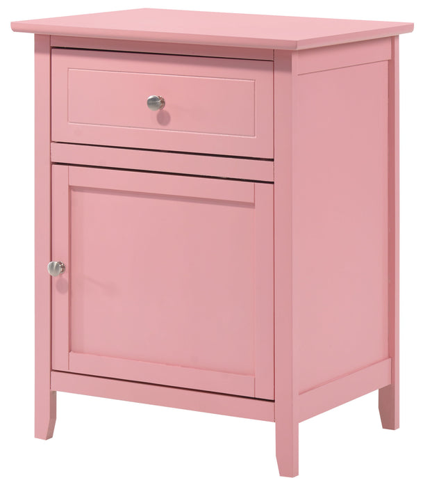 Izzy - G1404-N 1 Drawer /1 Door Nightstand - Pink