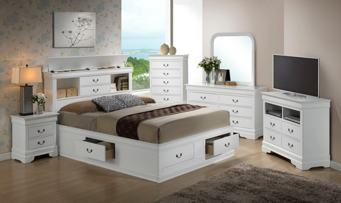 Louis Phillipe - G3190B-FSB Full Storage Bed - White