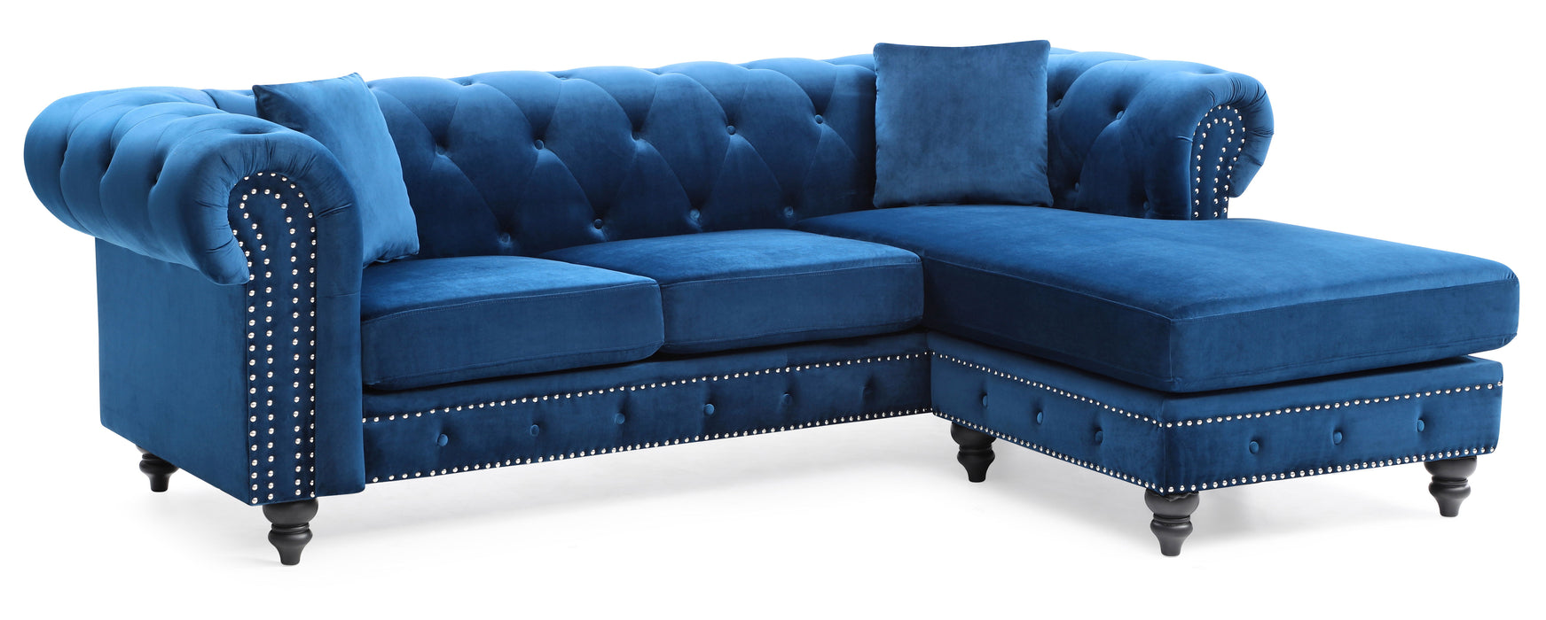 Nola - G0351B-SC Sofa Chaise (3 Boxes) - Navy Blue