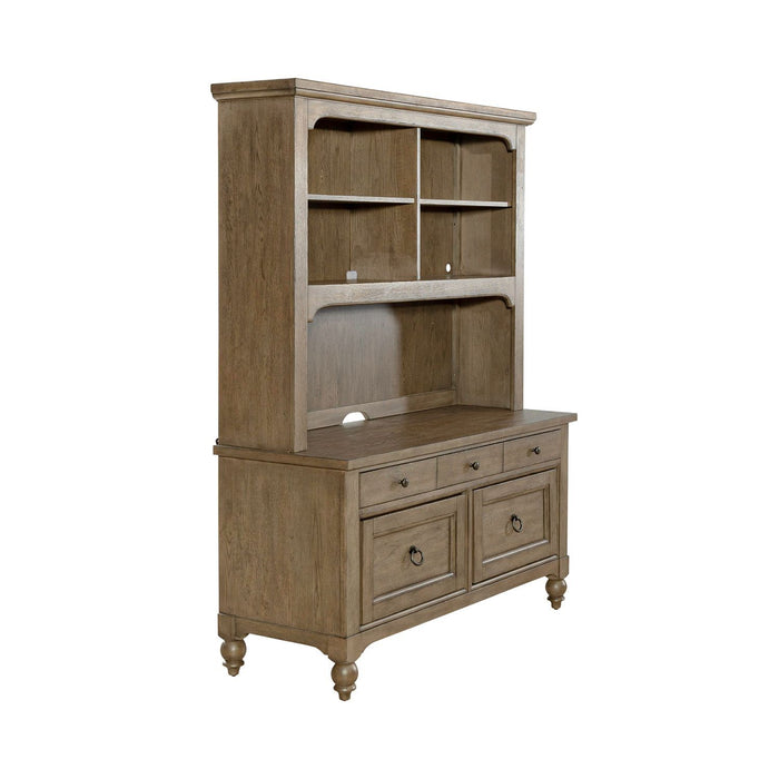 Americana Farmhouse - Credenza Hutch - Dusty Taupe