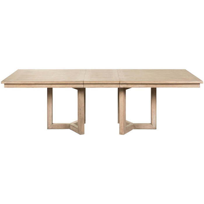 Proximity Place - Double Pedestal Table - Barley Buff
