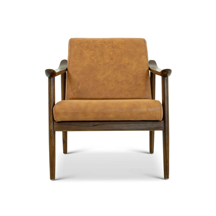 Brandon - Tan Leather Lounge Chair - Orange