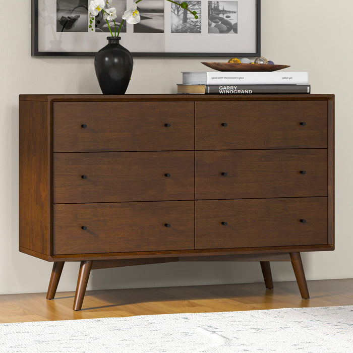 Caroline - Mid Century Modern Solid Wood Dresser - Dark Brown