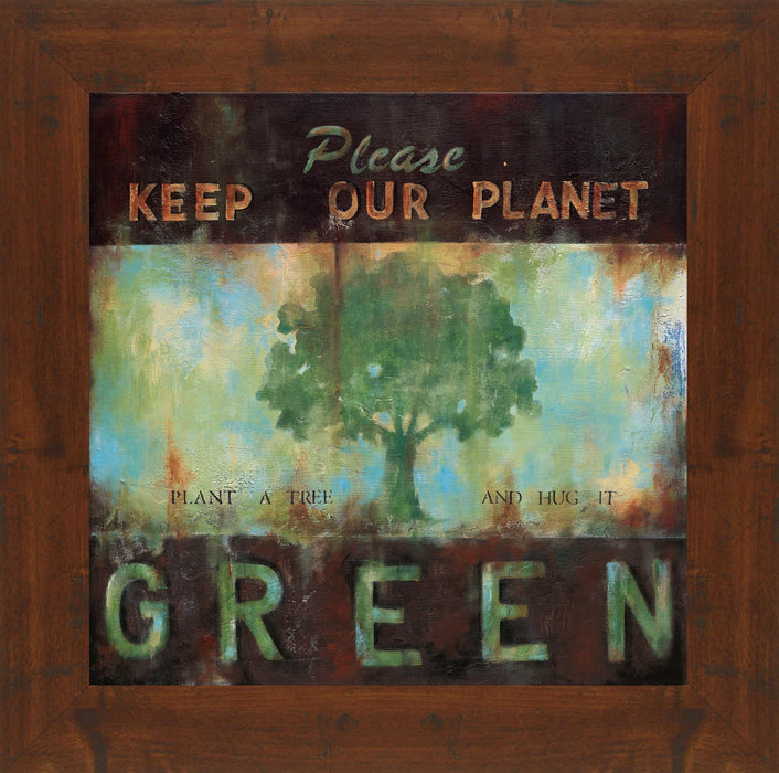 Green Planet By Wani Pasion - Framed Print Wall Art - Green