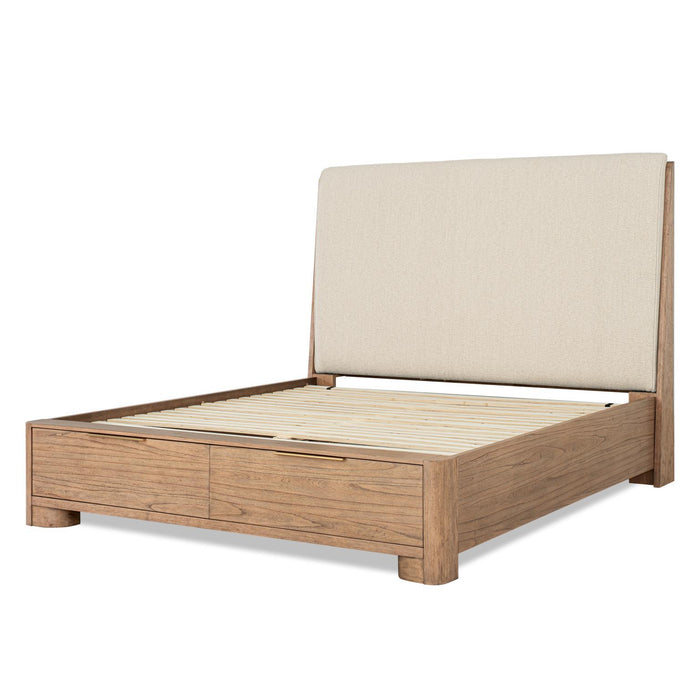 Alden - Complete Upholstered Shelter Bed With Storage Footboard