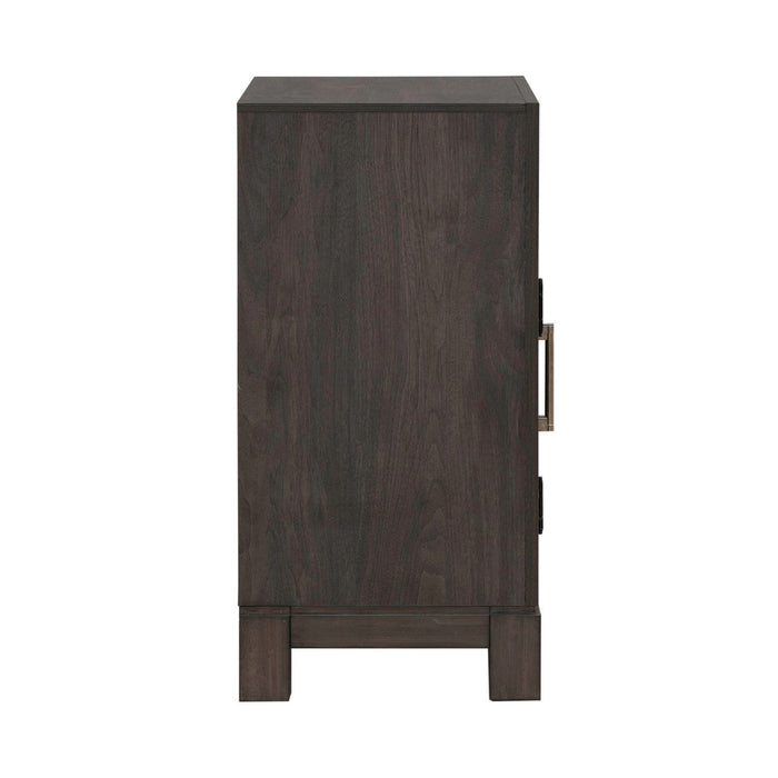 Modern Edge - Bedside Chest With Charging Station - Caffe