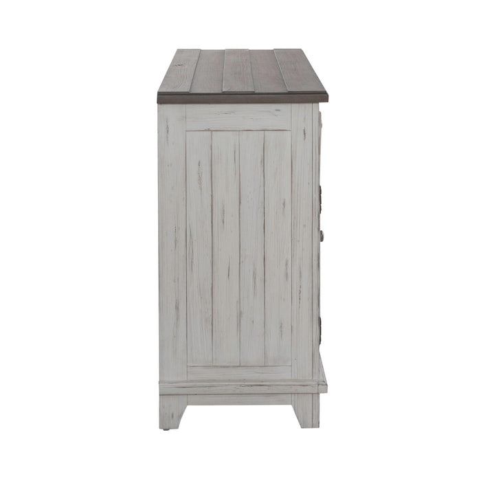River Place - Accent Server - Riverstone White & Tobacco