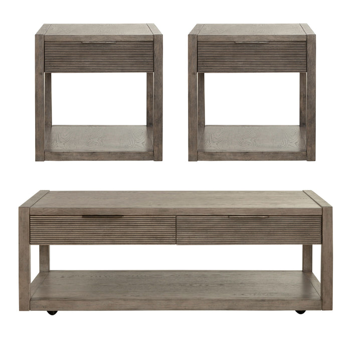 Bartlett Field - 3 Piece Table Set (1 Cocktail 2 End Tables) - Dusty Taupe