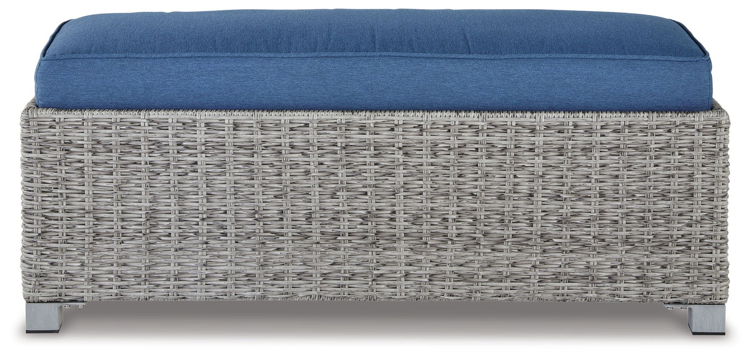 Naples Beach - Bench with Cushion - Light Gray