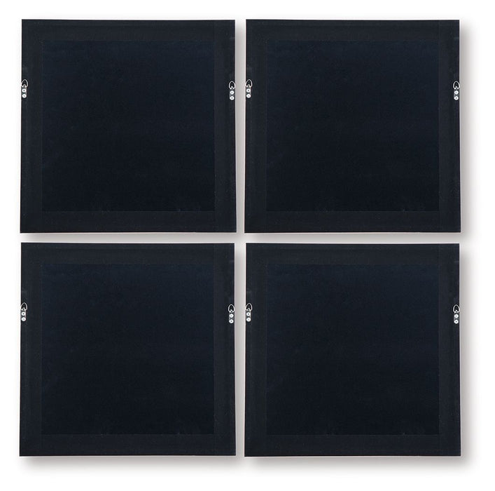 Dallbourne - Wall Art Set (Set of 4) - White / Gold Finish