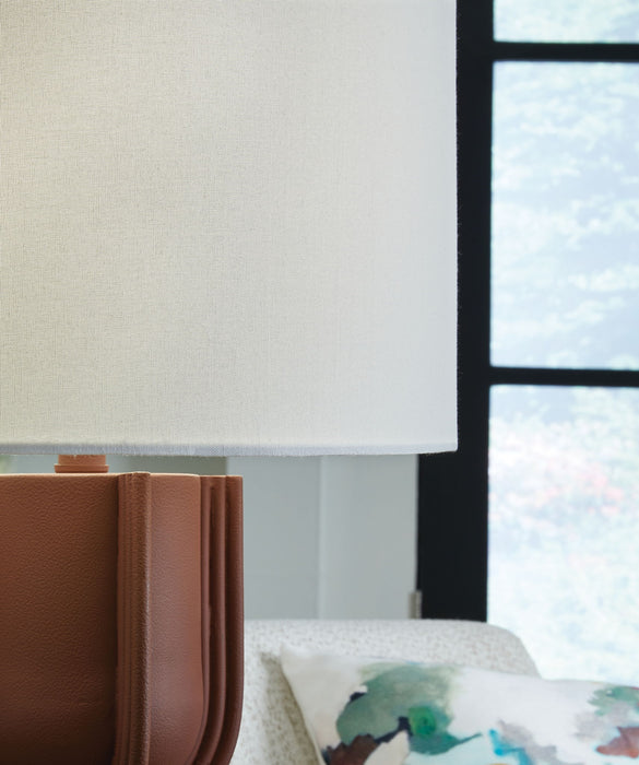 Rowandale - Metal Table Lamp - Brick Red