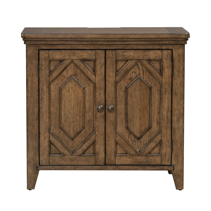Carolina Park - 2 Door Bedside Chest With Charging Station - Amber Brown