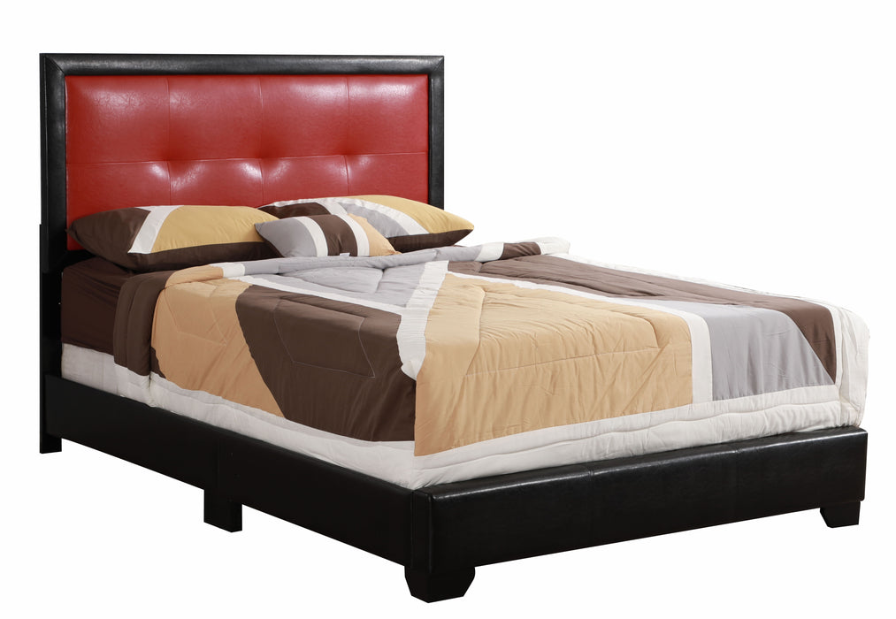 Panello - G2589-QB-UP Queen Bed - Black And Red