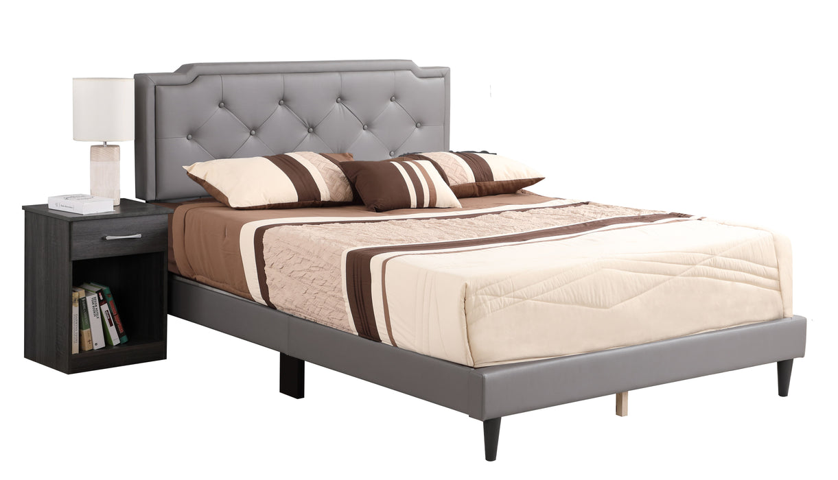 Deb - G1112-QB-UP Queen Bed (All in One Box) - Light Gray