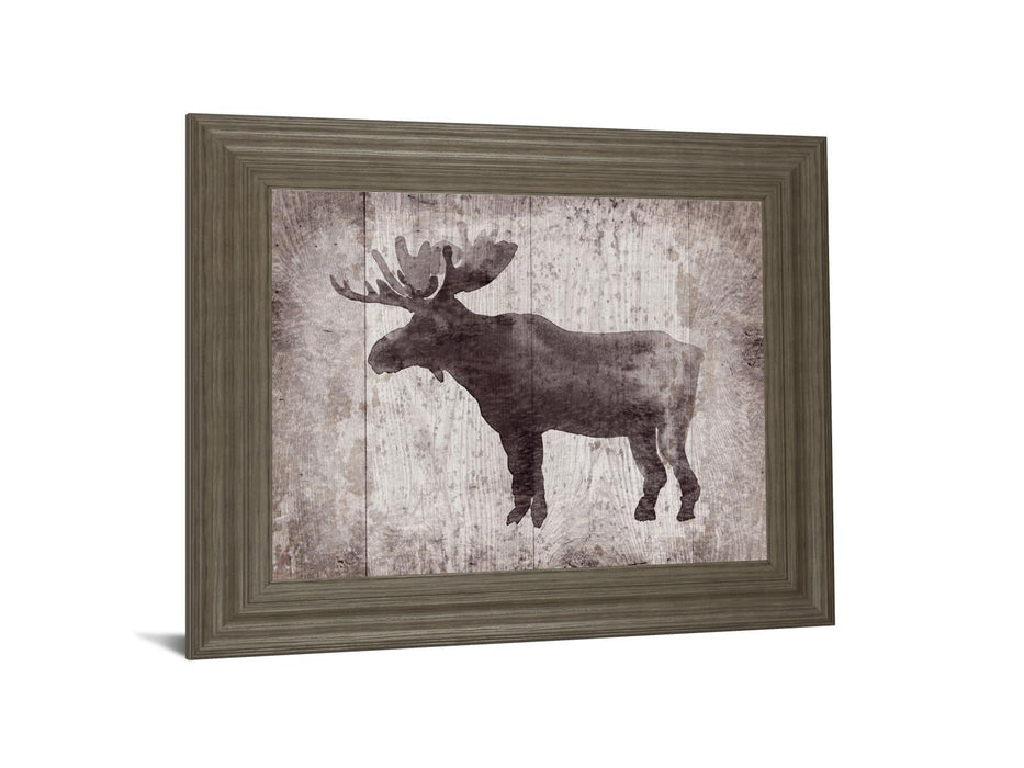 Wildness Iv-timber By Sandra Jacobs - Framed Elk Print Wall Art - Dark Brown
