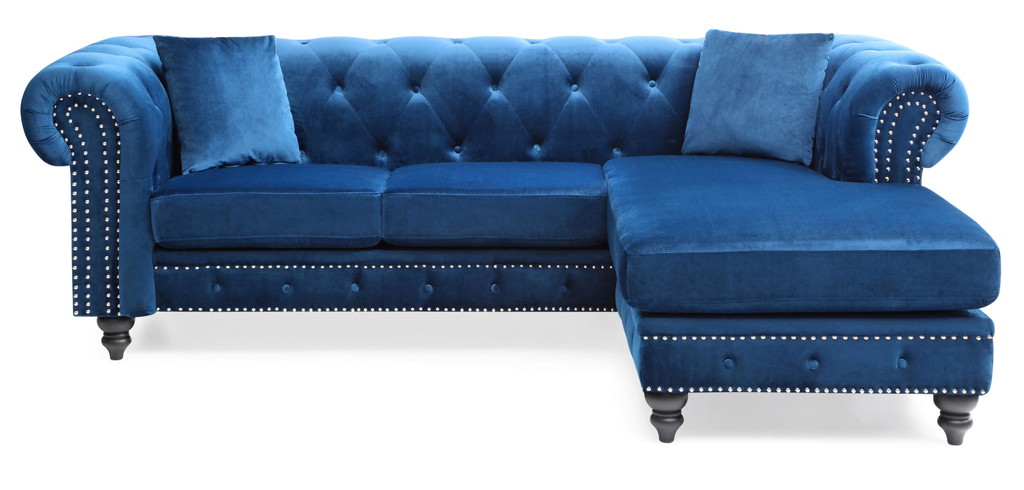 Nola - G0351B-SC Sofa Chaise (3 Boxes) - Navy Blue