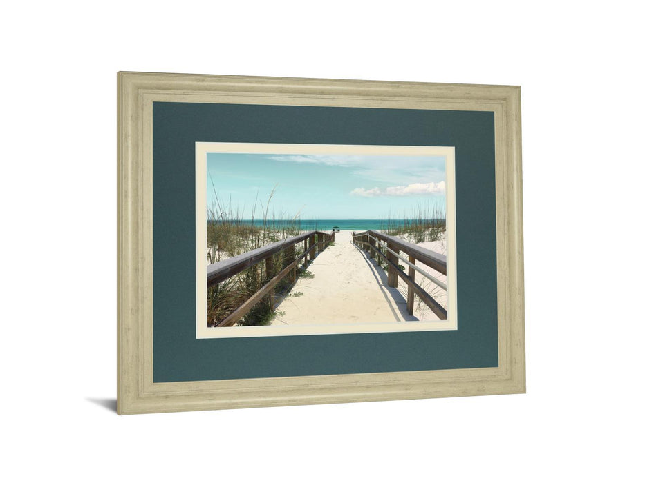Welcome To Paradise By Nan - Framed Print Wall Art - Beige