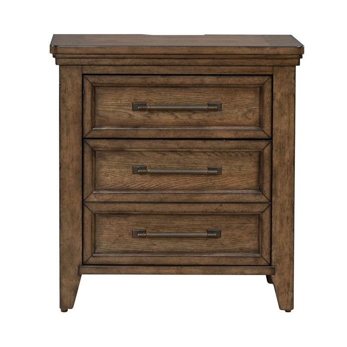 Carolina Park - Nightstand With Charging Station - Amber Brown