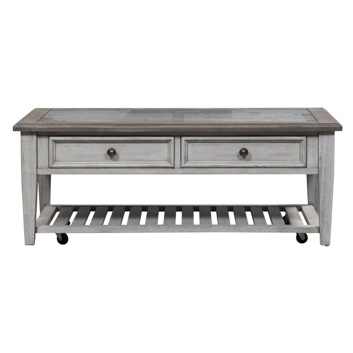 Heartland - 3 Piece Table Set - Antique White / Tobacco Tops