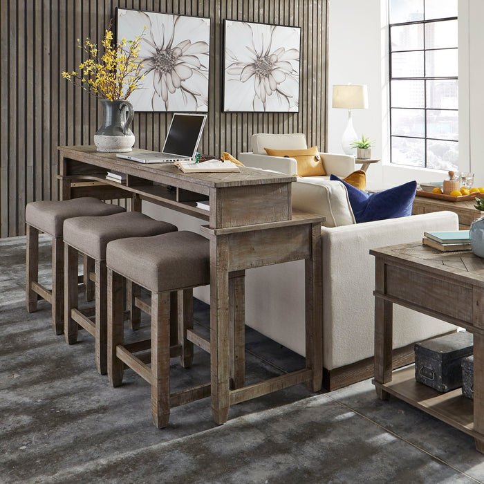 Parkland Falls - Upholstered Console Stool - Weathered Taupe