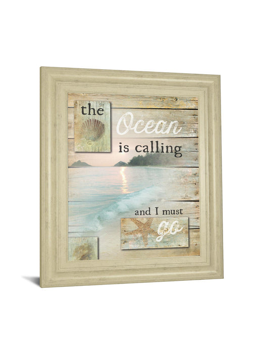The Ocean Is Calling By Marla Rae - Framed Print Wall Art - Pearl Silver