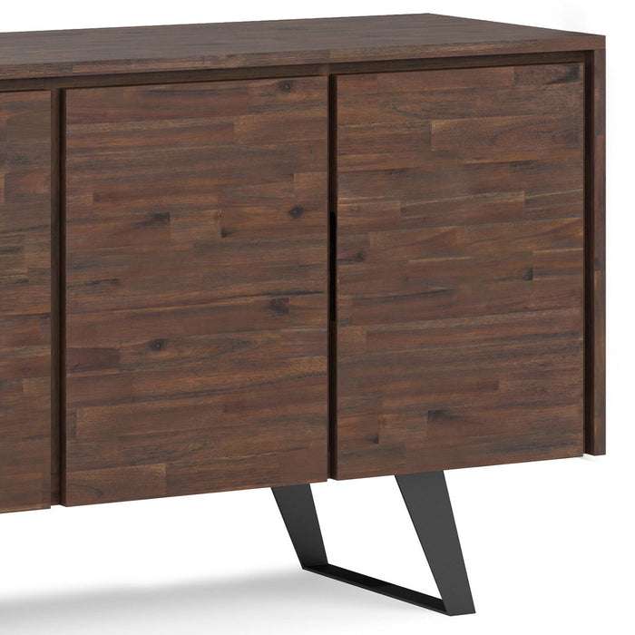Lowry - Large 4 Door Sideboard Buffet - Distressed Charcoal Brown