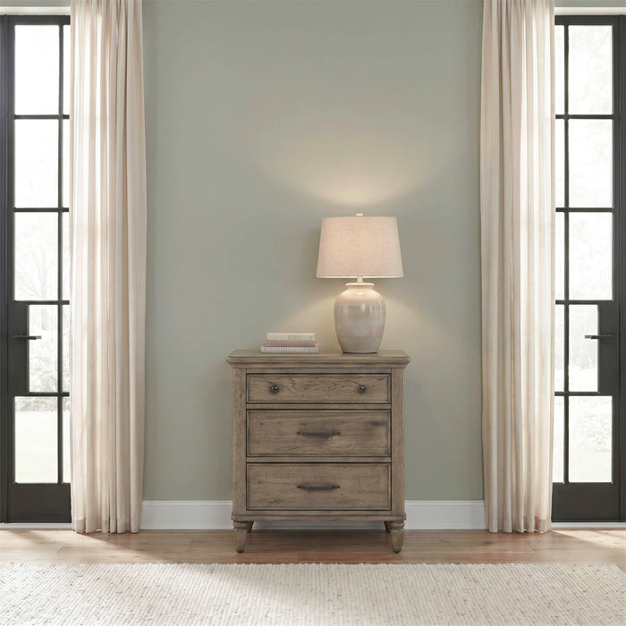 Hickory Grove - Nightstand With Charging Station - Heirloom Brown