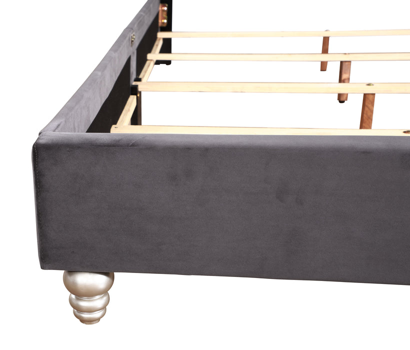 Joy - G1931-QB-UP Queen Upholstered Bed - Gray