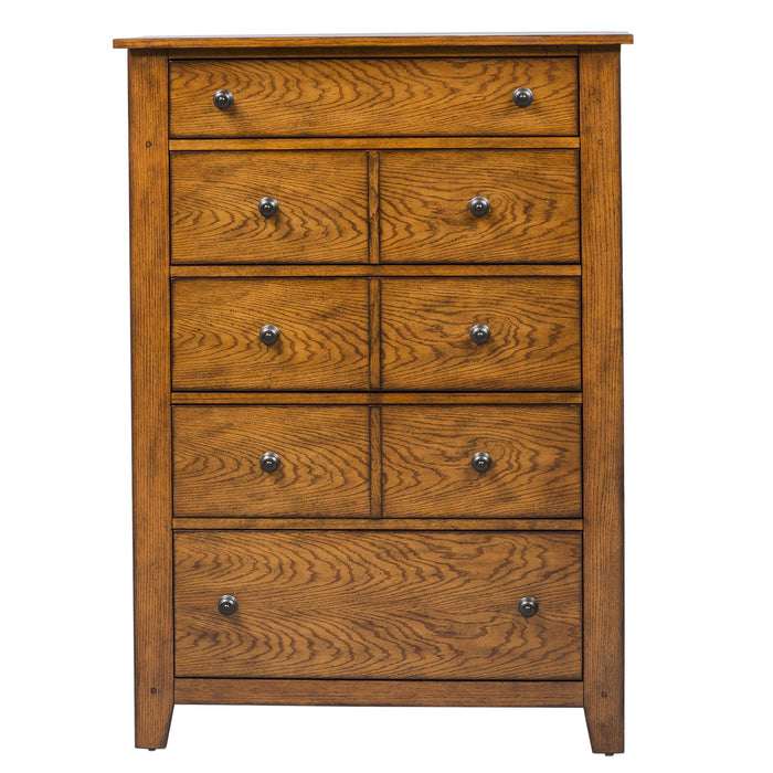 Grandpas Cabin - 5 Drawer Chest - Aged Oak