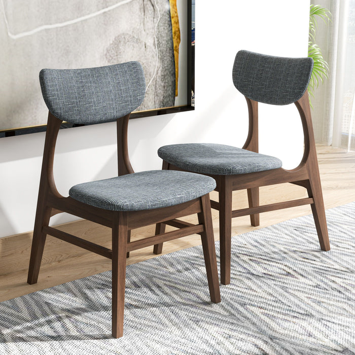 Eula - Mid-Century Modern Dark Gray Dining Chair (Set of 2) - Gray