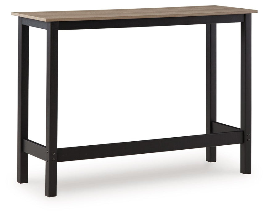 Shoreline Beach - Outdoor Counter Table And 2 Barstools (Set of 3) - Black / Beige