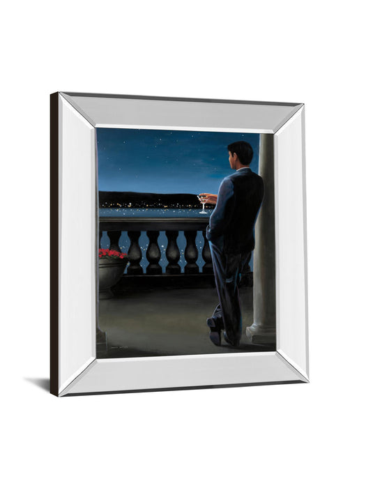 Thinking Of Her By James Wiens - Mirror Framed Print Wall Art - Blue