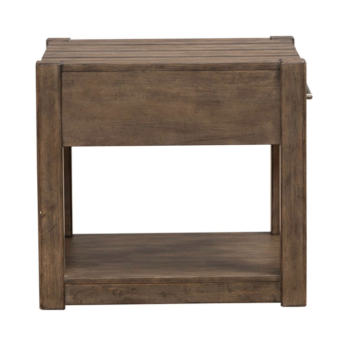Broadmore - Drawer End Table - Cobblestone Brown