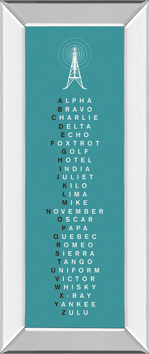 Phonetic Alphabet Il By The Vintage Collection - Mirror Framed Print Wall Art - Green