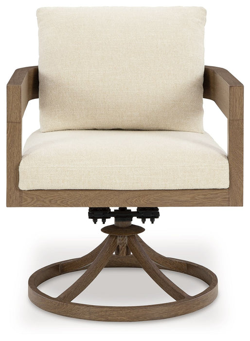 Serene Bay - Swivel Chair With Cushion (Set of 2) - Dark Brown / White