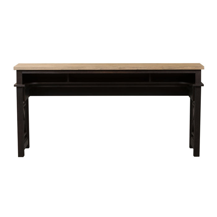 Heatherbrook - 4 Piece Console Set (1 Console 3 Stools) - Charcoal & Ash