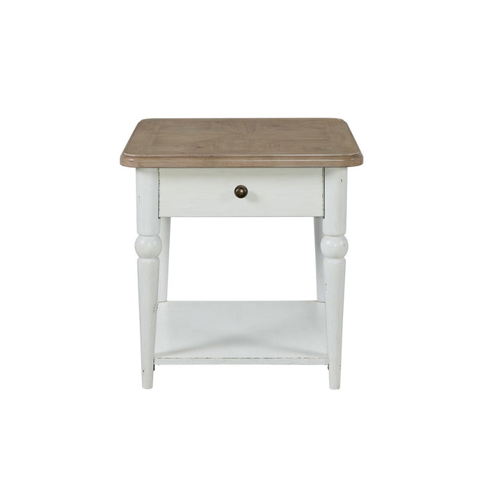 Turnberry Park - Rectangular End Table - Washed White