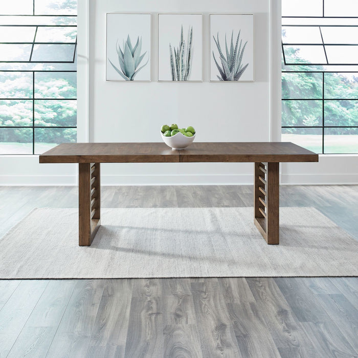 Shaker Lakes - Double Pedestal Table Set - Harvest Brown