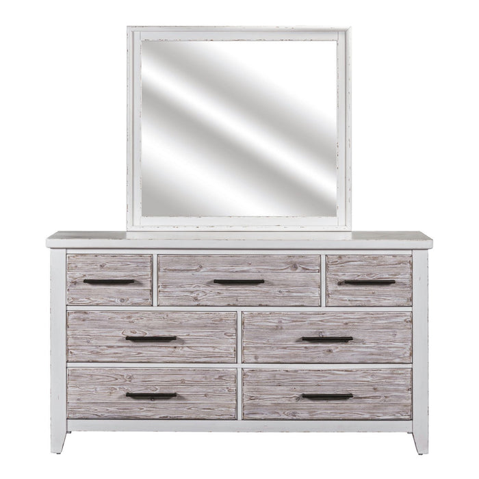 Backroads - Dresser & Mirror - Weathered White