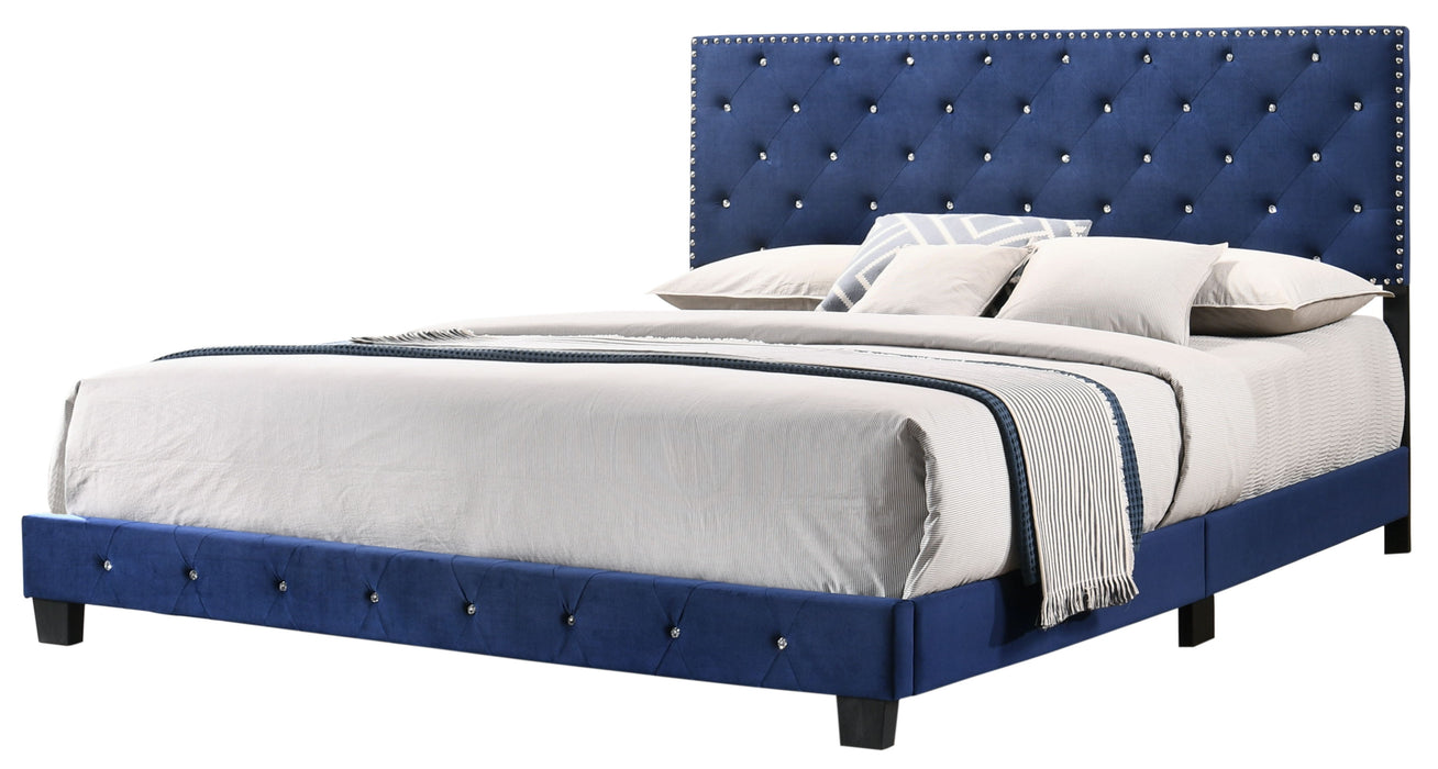 Suffolk - G1405-KB-UP King Bed - Navy Blue