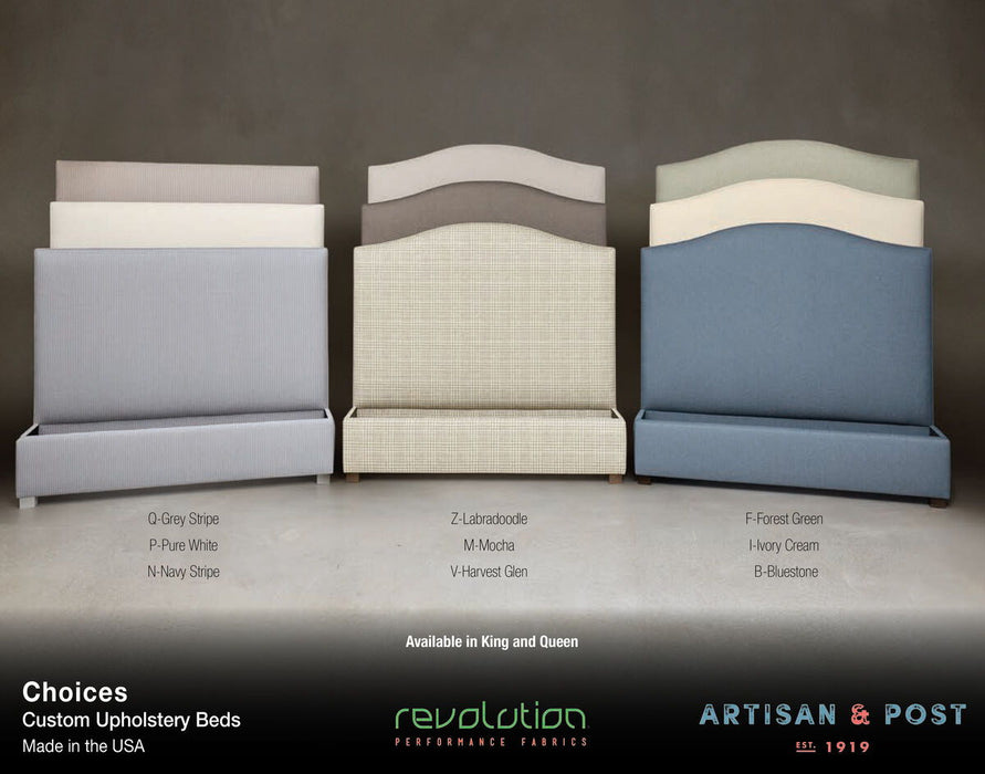 Choices - Emily Upholstered Bed - Bluestone